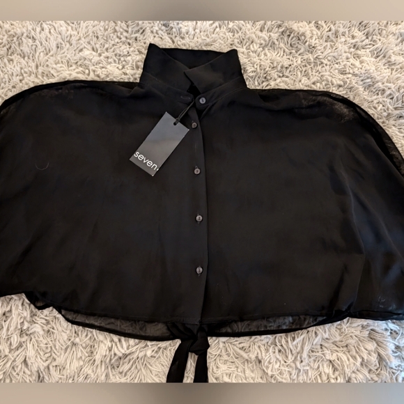 seven•seven Fabulous Sheer Dropped Shoulder Half Top - Picture 8 of 8